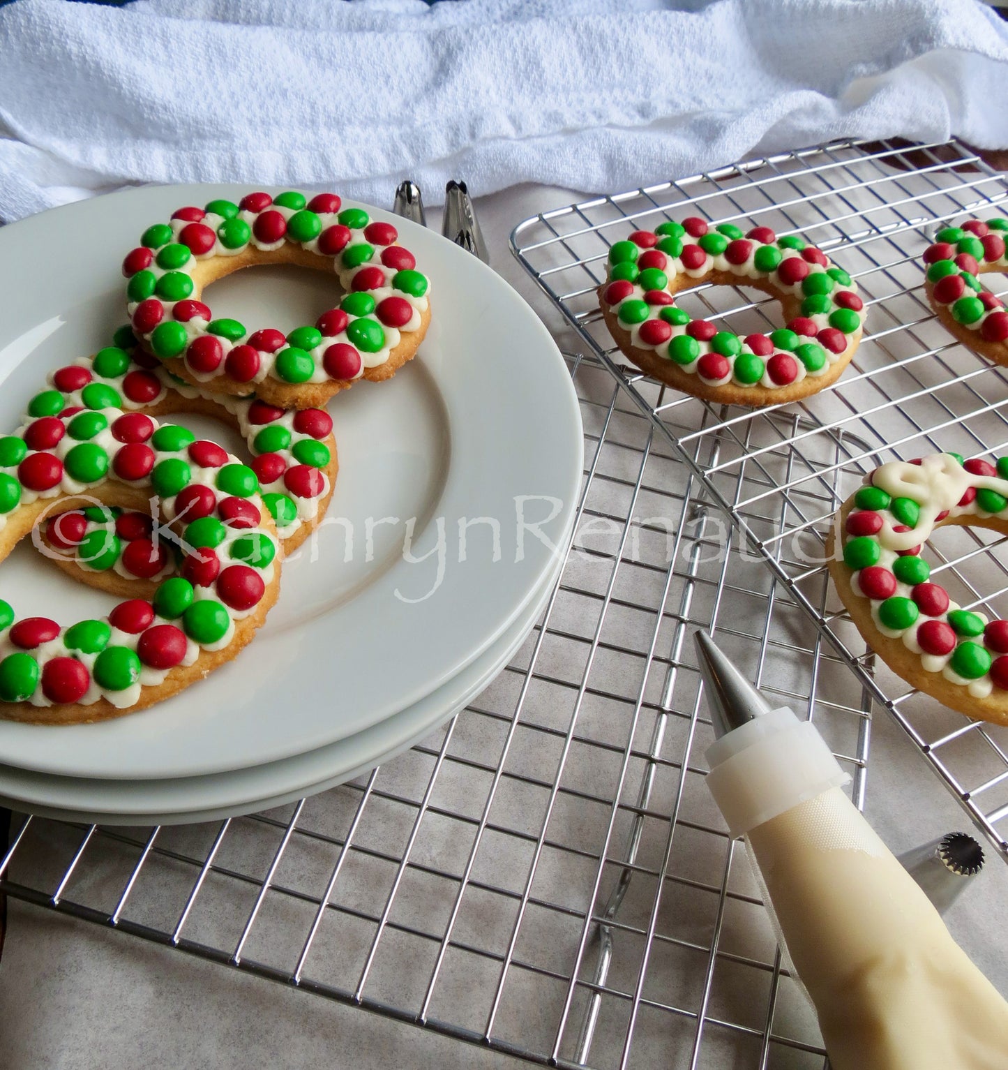 Christmas Wreath Sugar Cookies Set 6