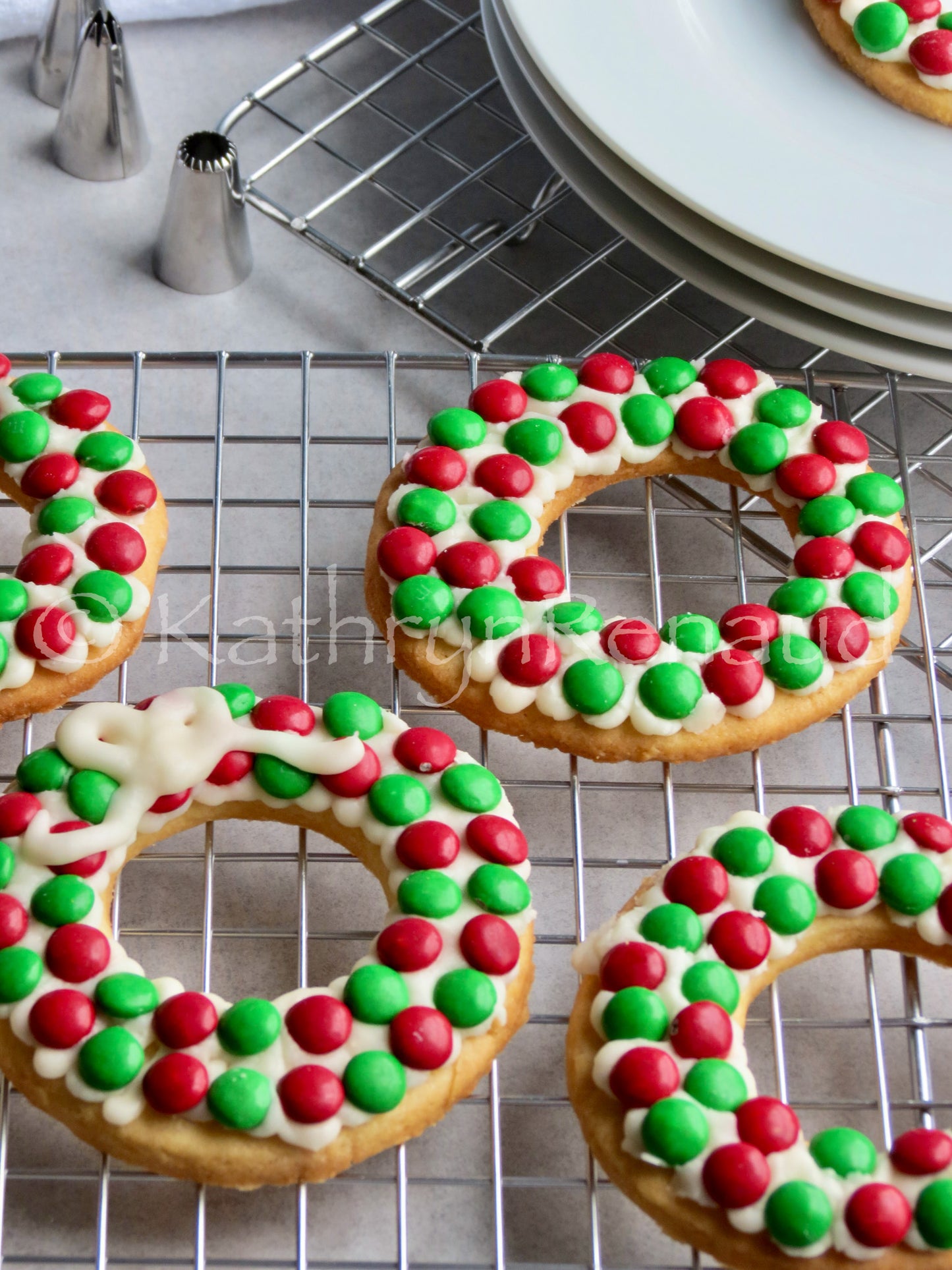 Christmas Wreath Sugar Cookies Set 6