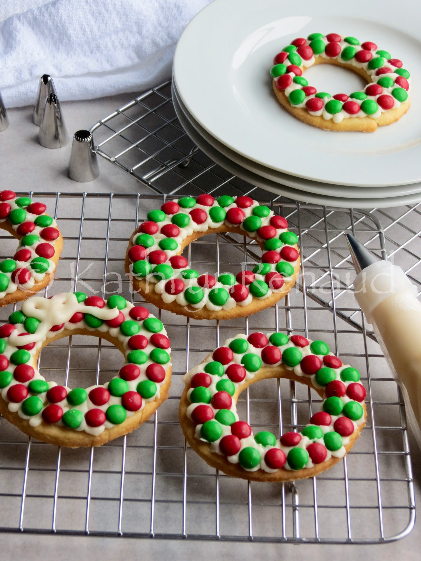 Christmas Wreath Sugar Cookies Set 6