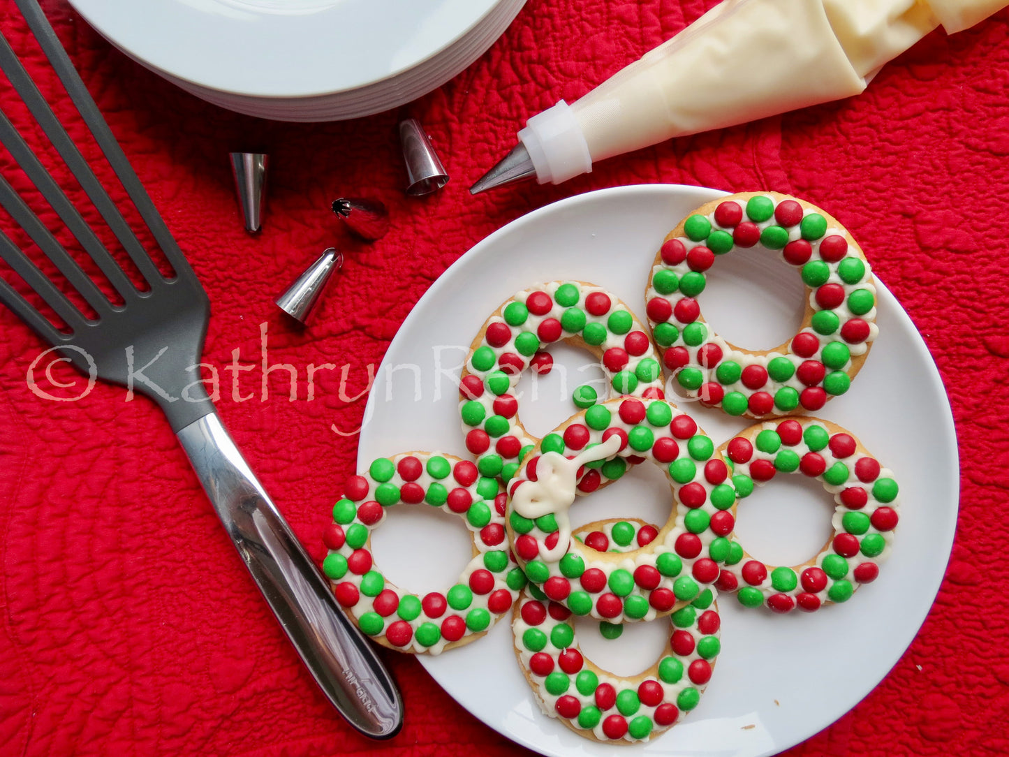 Christmas Wreath Sugar Cookies Set 4