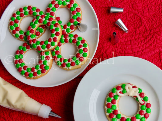 Christmas Wreath Sugar Cookies Set 4