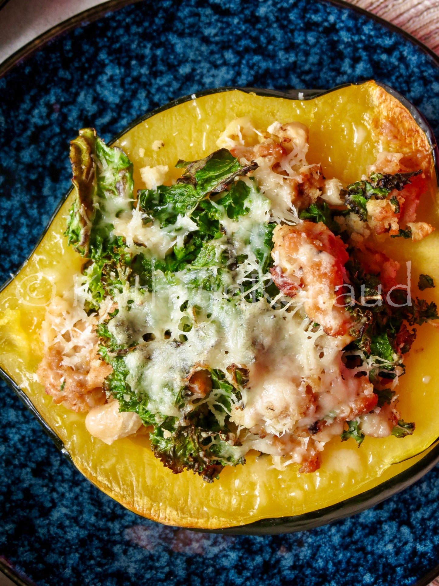 Sausage and Kale Stuffed Acorn Squash Set 6