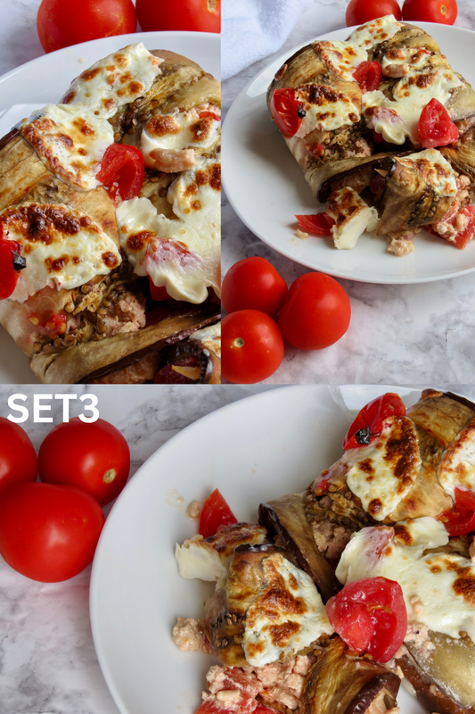 Ground Turkey Stuffed Eggplant Rollatini (Set 3)